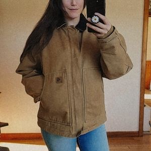 tan Cathartt winter jacket work jacket